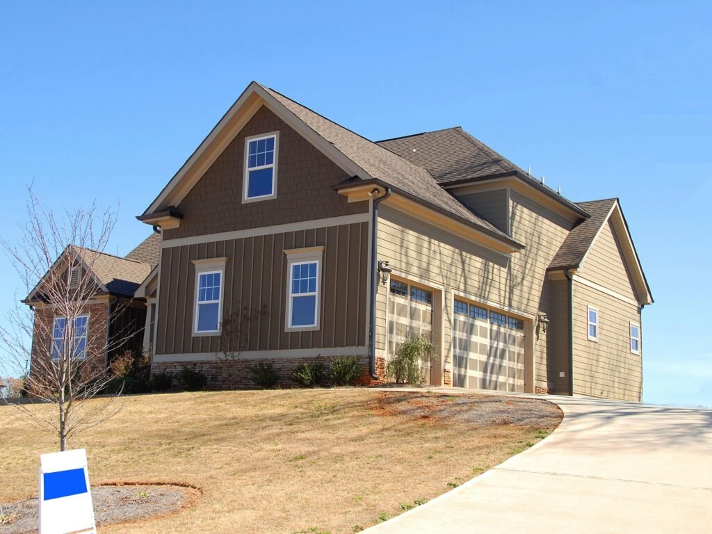 Newly completed roof on a residential home.