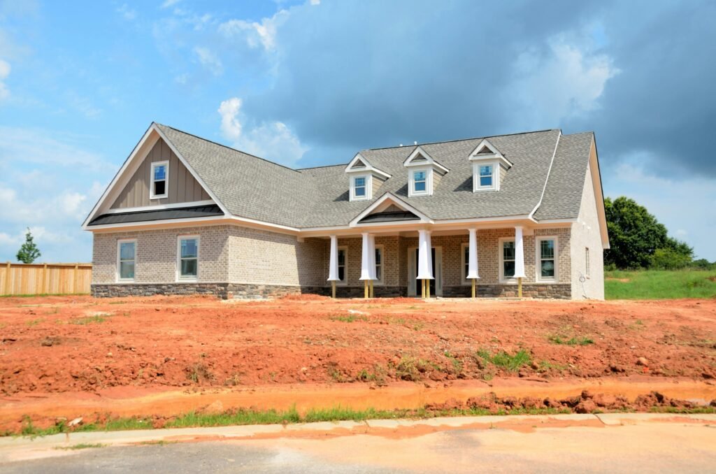 View of a newly renovated roof on a residential building.